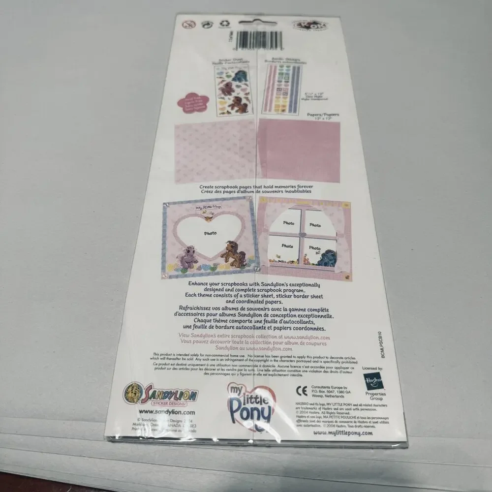 Sandylion My Little Pony Sticker Sheet 2004 Hasbro butterflies hearts borders